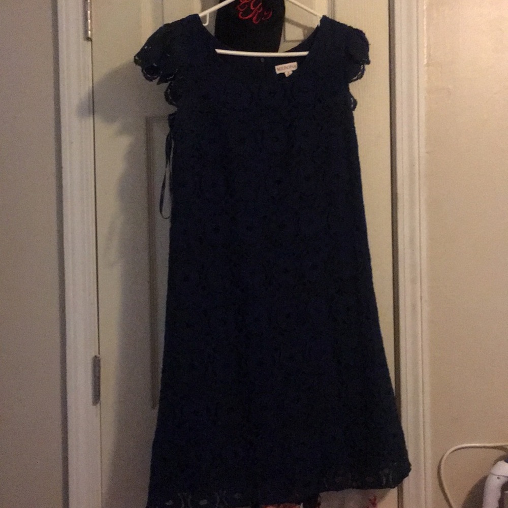 Navy Merona Lace Pattern Dress